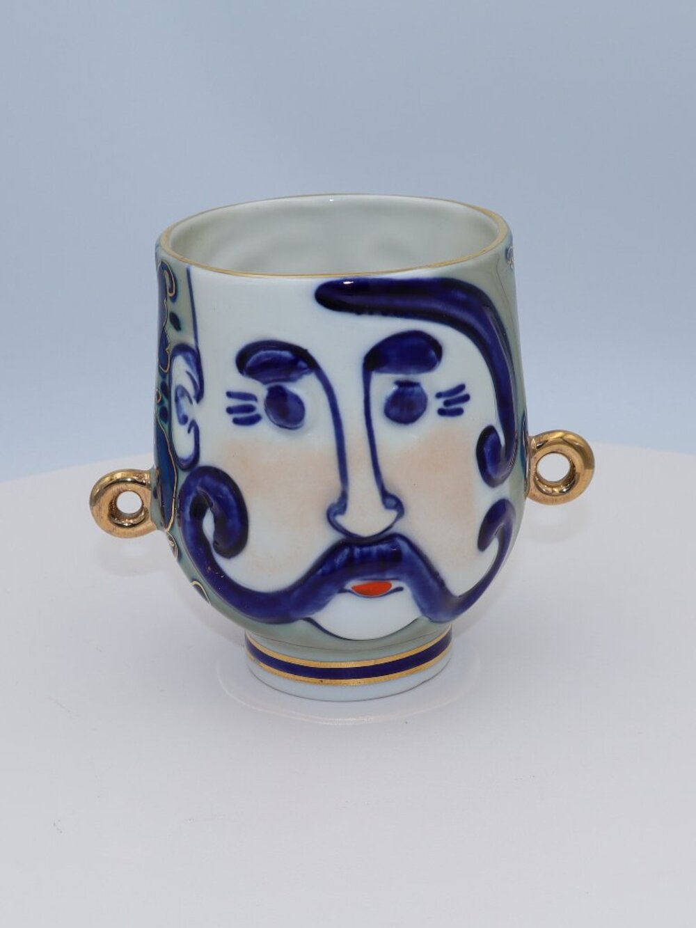 Very Rare Antique 1960s USSR Korosten Odarko Karas Mug Cup Figurine Janus head